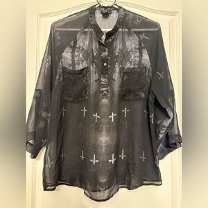Women's Black Button Down Shirt